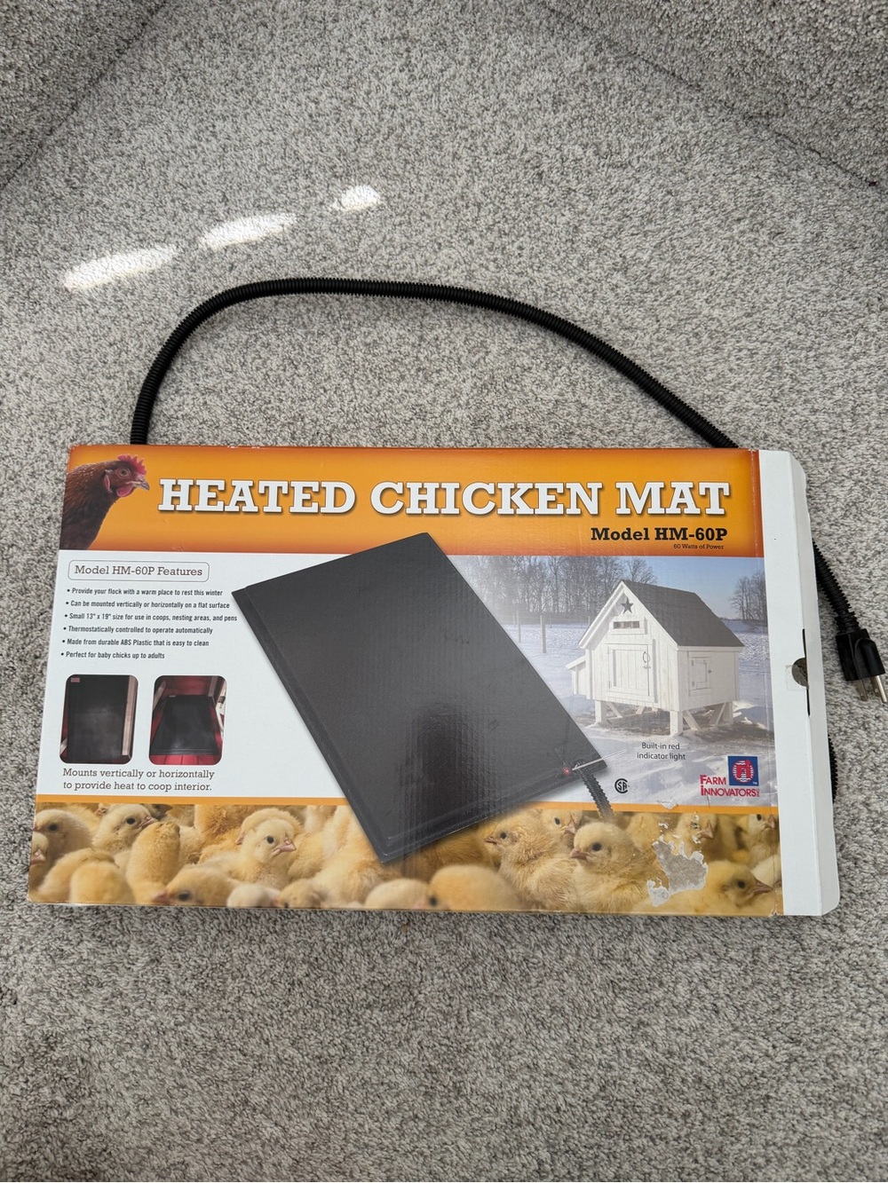 Heated Chicken Mat - Black Heating Pad